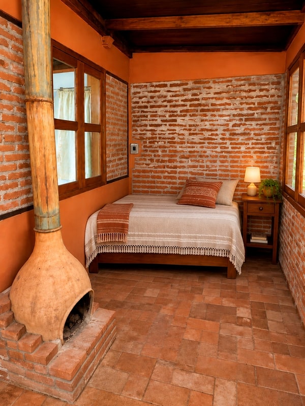 Loft bedroom above the living room of the guest house, turnkey mountain property for sale near San José del Pacífico, Oaxaca