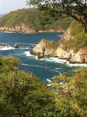 Terrain en bord de mer à vendre près de Zipolite Oaxaca Mexique, vue sur la côte Pacifique